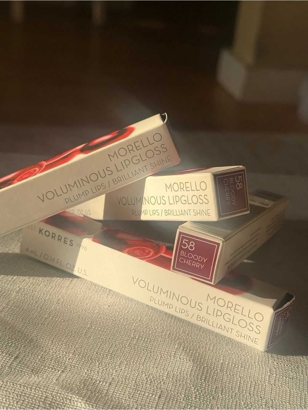 Korres Morello Voluminous Lip Gloss 58 Bloody Cherry 4ml New In Box Vegan